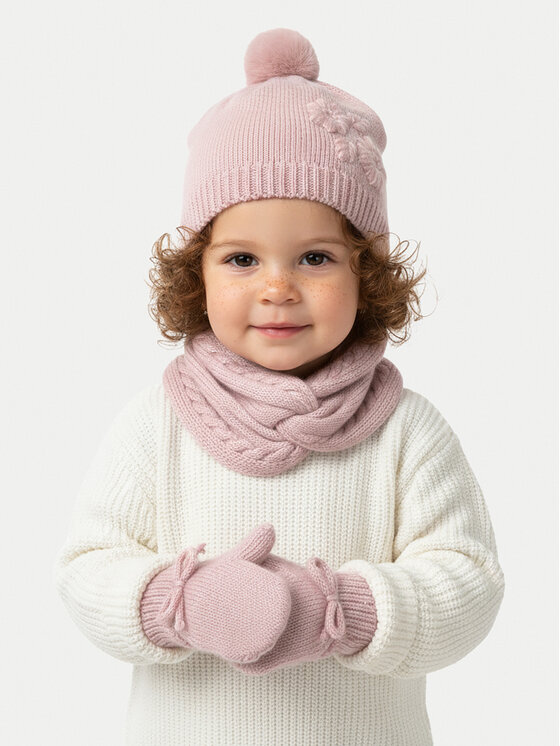 Mayoral Mayoral Set Mütze, Loop-Schal und Handschuhe 10019 Rosa