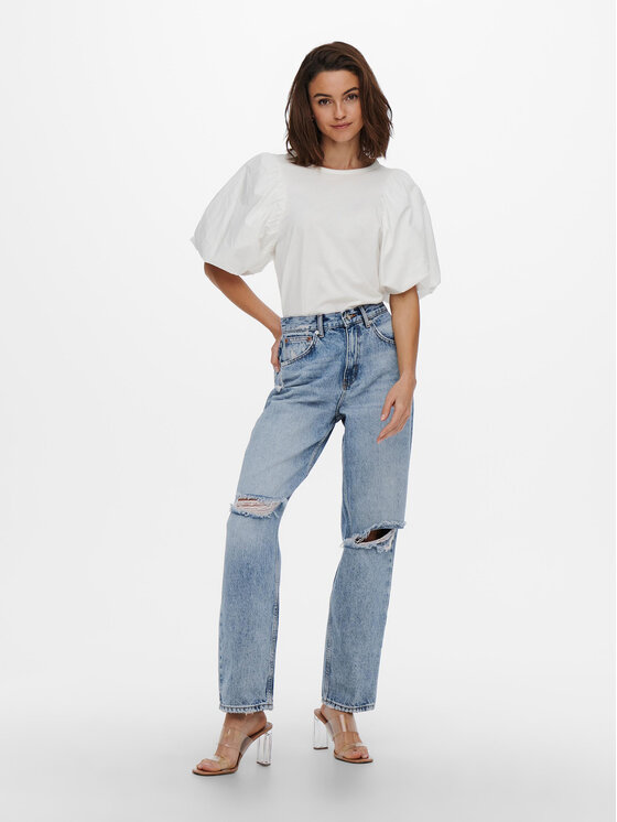 ONLY ONLY Blugi Robyn 15250328 Albastru Straight Fit