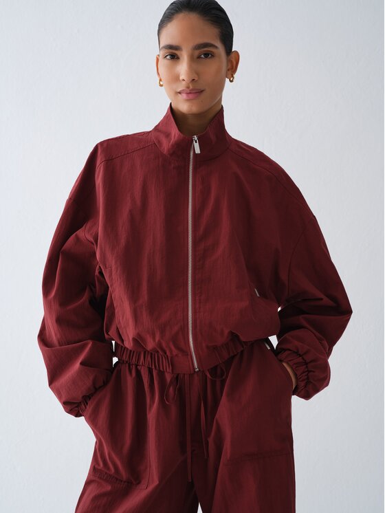 La Mania La Mania Kurtka bomber HAILEY Bordowy Basic Fit