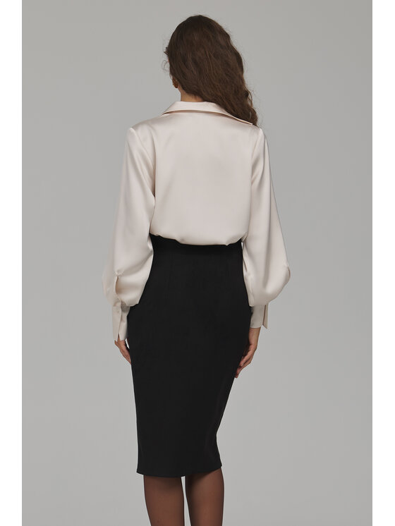 NIFE NIFE Spódnica midi SP89 Czarny Fitted Fit