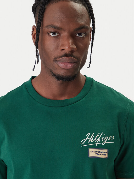 Tommy Hilfiger Tommy Hilfiger Tricou Modern Ath Graphic MW0MW41471 Verde Regular Fit