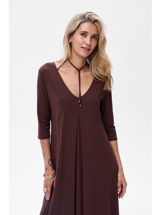 blue shadow blue shadow Sukienka codzienna Chloe Brązowy Regular Fit