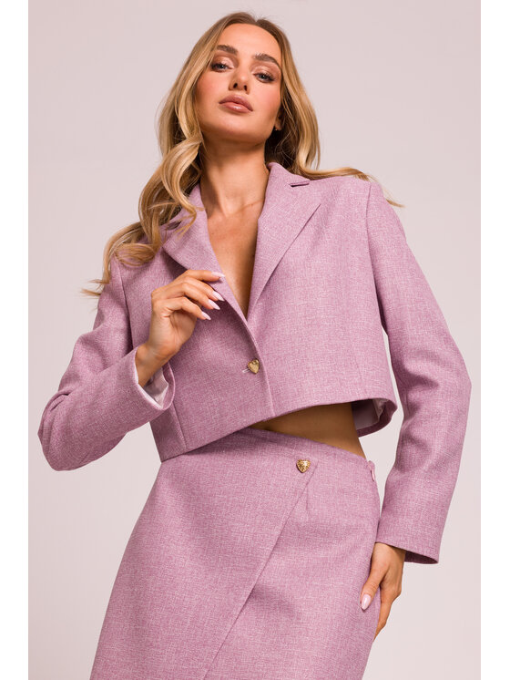 Made of Emotion Made of Emotion Marynarka M853 Różowy Cropp Fit
