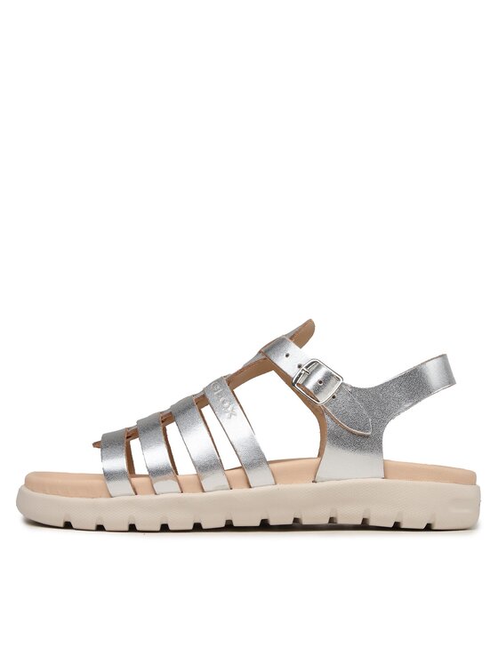 Geox Geox Sandály J Sandal Soleima Gir J35GSB000CFC1007 D Stříbrná