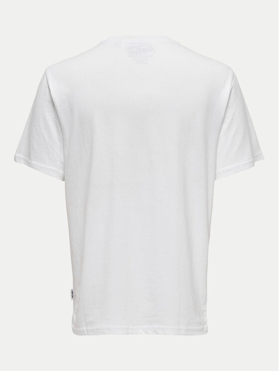 Only & Sons Only & Sons Tričko 22030844 Biela Regular Fit