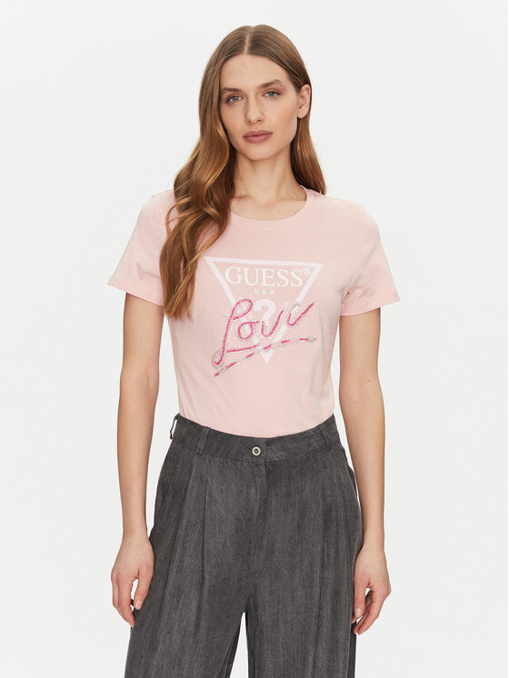 Guess Guess Tricou W5GI05 I3Z14 Roz Regular Fit