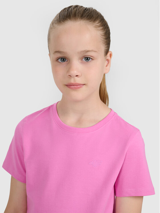4F 4F T-Shirt BASIC+ Różowy Oversize