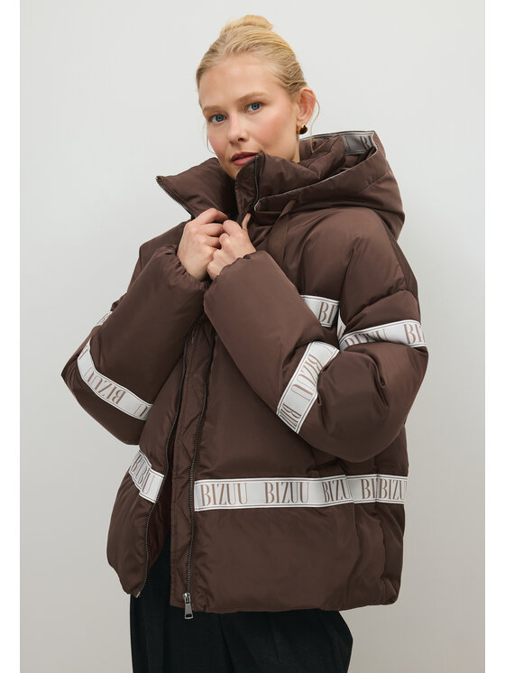 BIZUU BIZUU Vatovaná bunda TOKYO PUFFER WINTER JACKET Hnědá Standard Fit