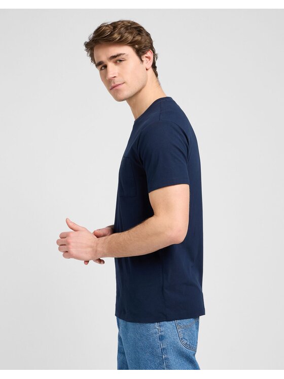 Lee Lee T-Shirt ULTIMATE POCKET TEE Niebieski Slim Fit