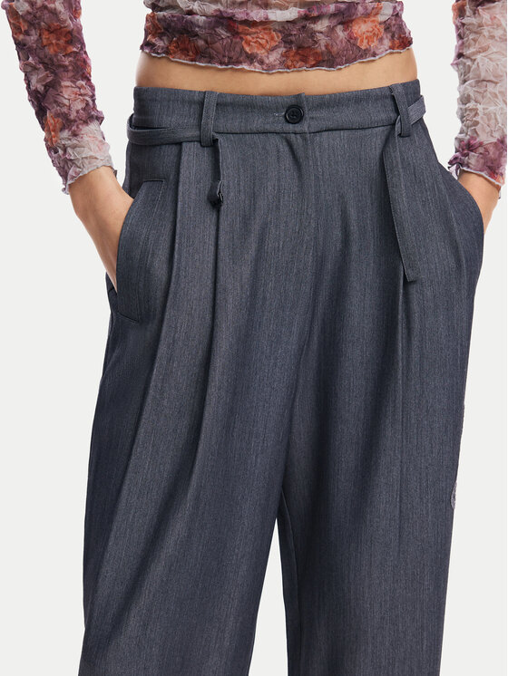Desigual Desigual Pantaloni di tessuto Rin 24WWPW20 Grigio Loose Fit