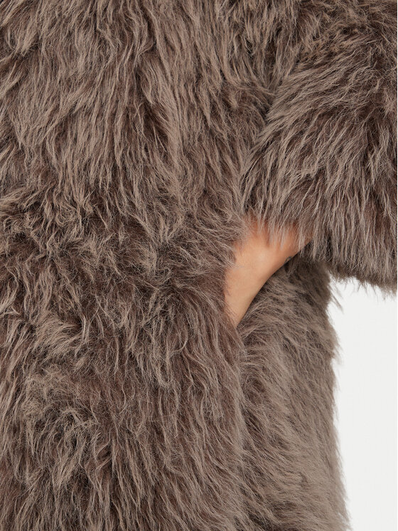 Eleh Eleh Кожено палто Grigio Fango EFW250305 Кафяв Regular Fit