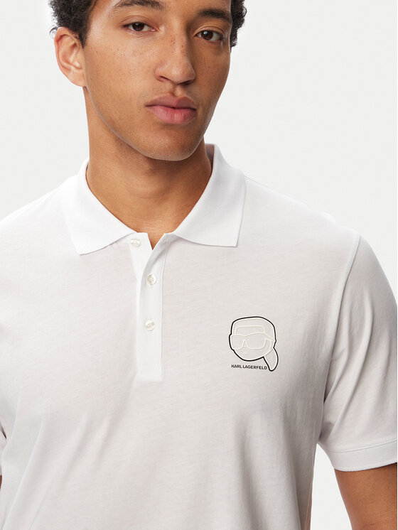 KARL LAGERFELD KARL LAGERFELD Поло 745025 563224 Білий Regular Fit