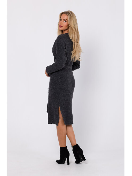 Made of Emotion Made of Emotion Úpletové šaty M772 Černá Modern Fit