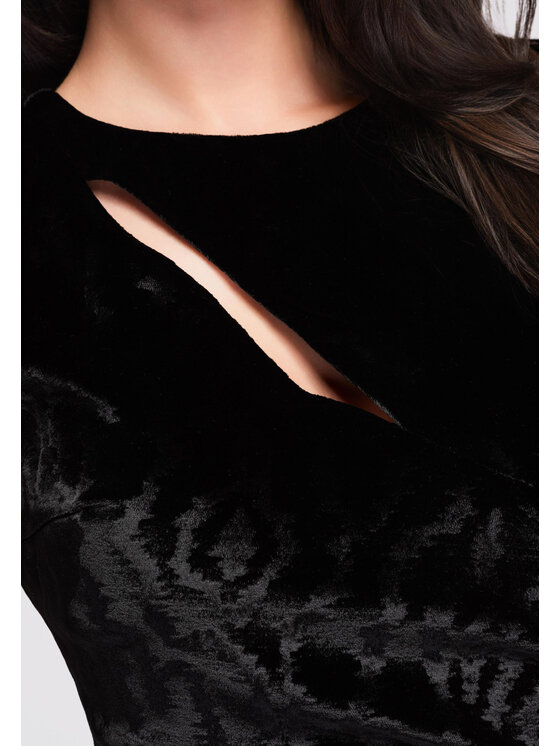 Ombre Ombre Sukienka wieczorowa LA-OM-DLR290 Czarny Regular Fit