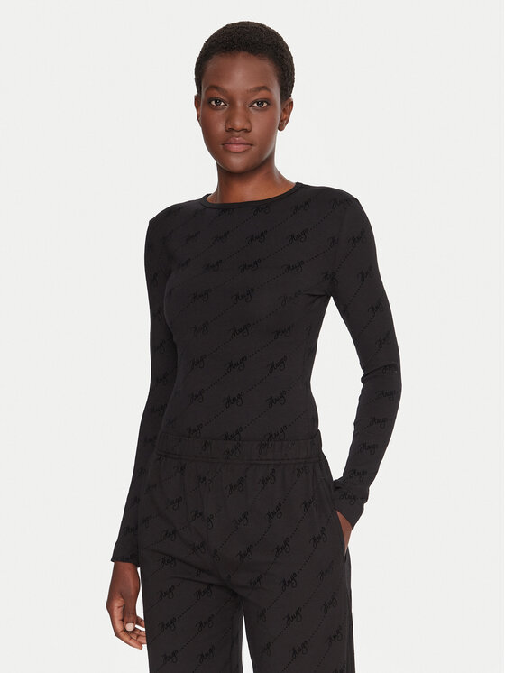 HUGO HUGO Боді Lokky 50549795 Чорний Regular Fit