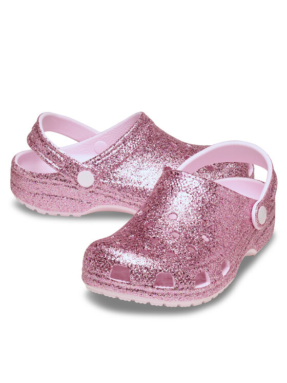 Crocs Crocs Papucs Classic Chunky Glitter Clog K 211939 Rózsaszín