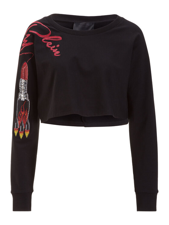 PHILIPP PLEIN PHILIPP PLEIN Bluza 30821 Czarny Regular Fit