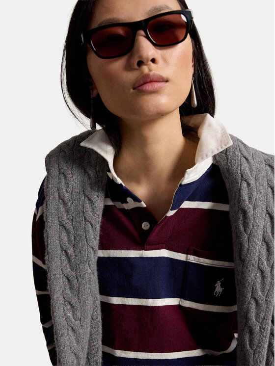 Polo Ralph Lauren Polo Ralph Lauren Тениска с яка и копчета 211B17775001 Бордо Oversize