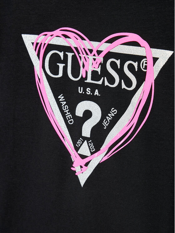 Guess Guess Футболка J1RI04 K6YW1 Чорний Regular Fit