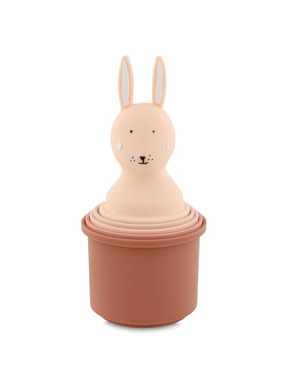 Trixie Baby Trixie Baby Zabawka Zabawki do kąpieli kubki do układania 5 sztuk - Królik Różowy