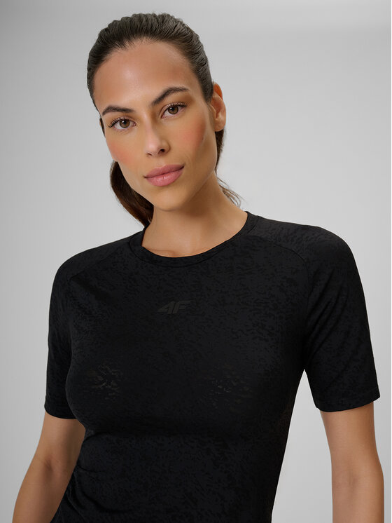 4F 4F Koszulka techniczna ACTIVE BY NATURE Czarny Slim Fit