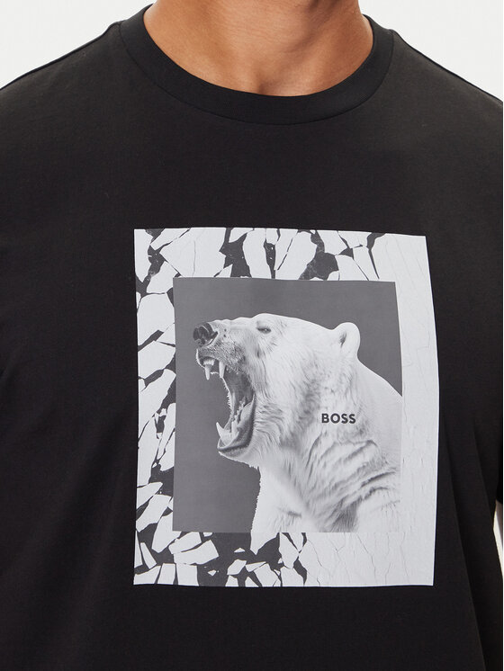 BOSS BOSS Футболка Lupo 50554615 Чорний Regular Fit