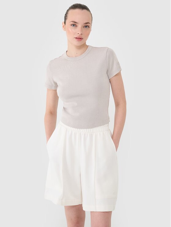 4F 4F T-shirt 4FRSS25TTSHF2696-83S Marrone Slim Fit