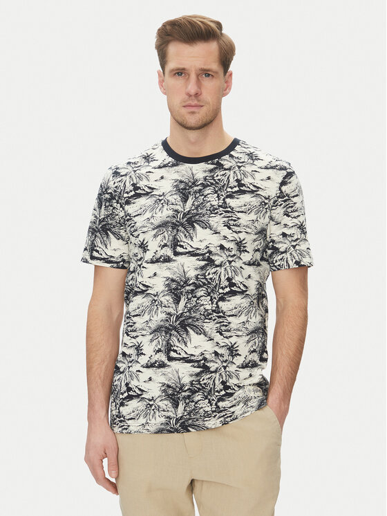 Tommy Hilfiger Tommy Hilfiger T-Shirt Summer MW0MW38933 Kremowy Slim Fit