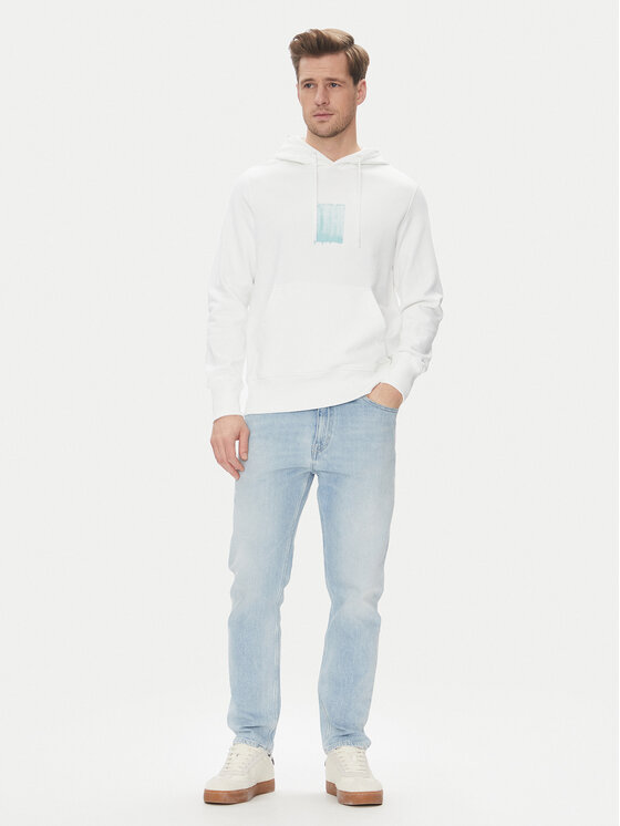 Calvin Klein Jeans Calvin Klein Jeans Mikina Brush Stroke J30J327525 Bílá Regular Fit