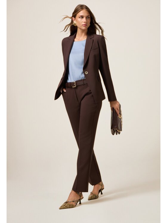 Oltre Oltre Pantaloni di tessuto P058R008984N032 Marrone Regular Fit