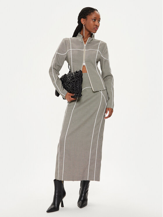 Gestuz Gestuz Макси пола Pippa 10908667 Сив Slim Fit