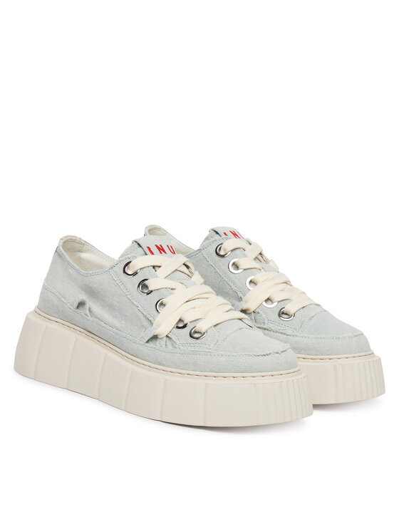 Inuikii Inuikii Sneakersy Matilda Frayed 1001-001-0181 Světle modrá
