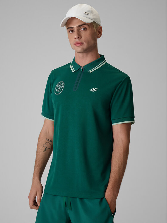 4F 4F Koszulka techniczna SERVE & SMASH Zielony ciemny Regular Fit
