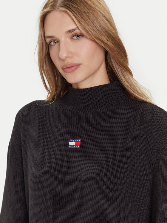 Tommy Jeans Tommy Jeans Pullover Badge DW0DW21676 Schwarz Relaxed Fit