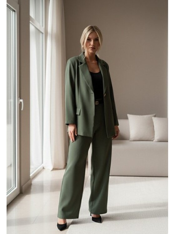 FIGL FIGL Súprava saka a látkových nohavíc M1248 Zelená Regular Fit