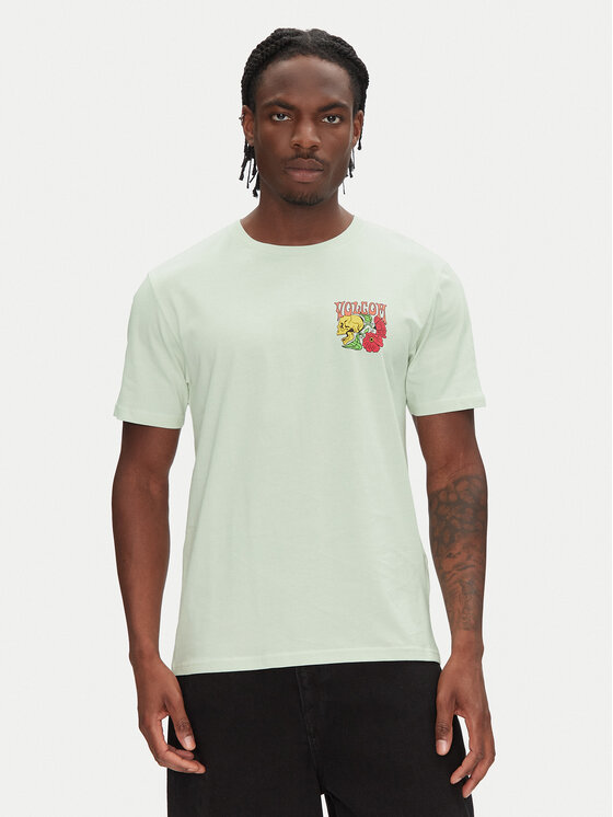 Volcom Tričko Tooflow A3512551 Zelená Classic Fit