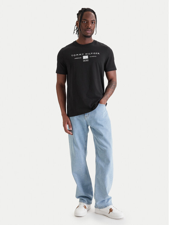 Tommy Hilfiger Tommy Hilfiger Тишърт Brand Love MW0MW42365 Черен Regular Fit