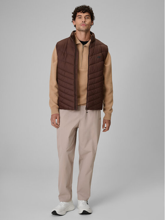 4F 4F Kamizelka BASIC+ Brązowy ciemny Regular Fit