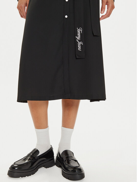 Tommy Jeans Tommy Jeans Rochie tip cămașă DW0DW19920 Negru Regular Fit
