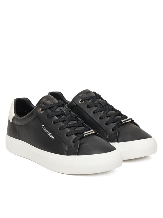Calvin Klein Calvin Klein Sneakersy Vulc Lace Up Lth/Moire Bt HW0HW02747 Černá