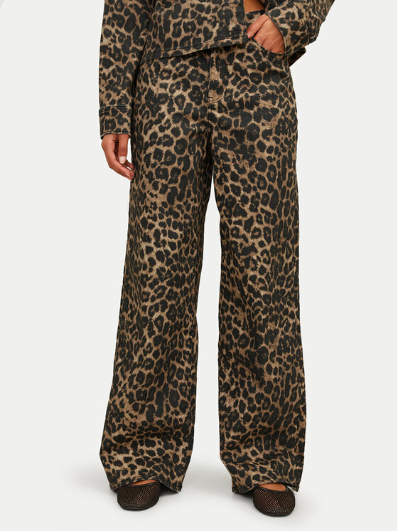 JJXX Bavlnené nohavice Sarah 12273087 Hnedá Wide Leg