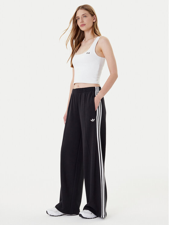 adidas adidas Spodnie dresowe adicolor 3-Stripes JV7473 Czarny Wide Leg