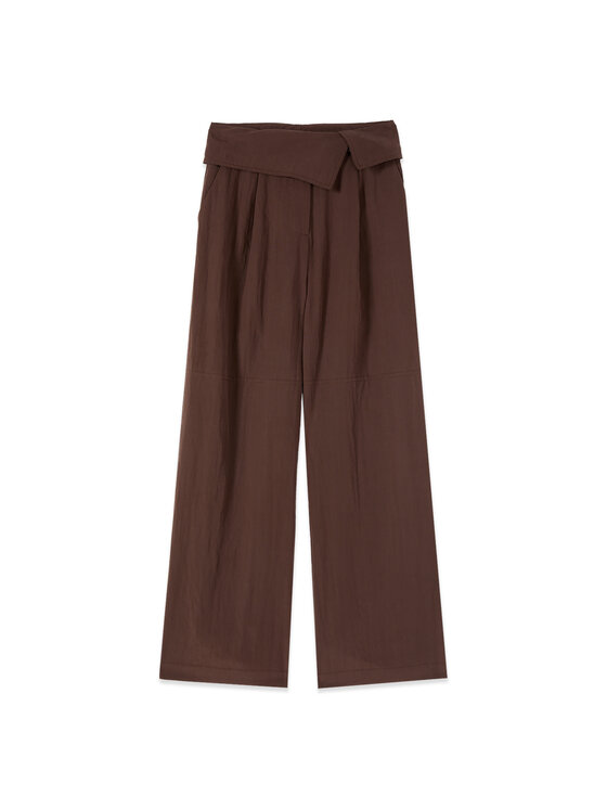 Oltre Oltre Spodnie materiałowe P063R009624N032 Brązowy Baggy Fit