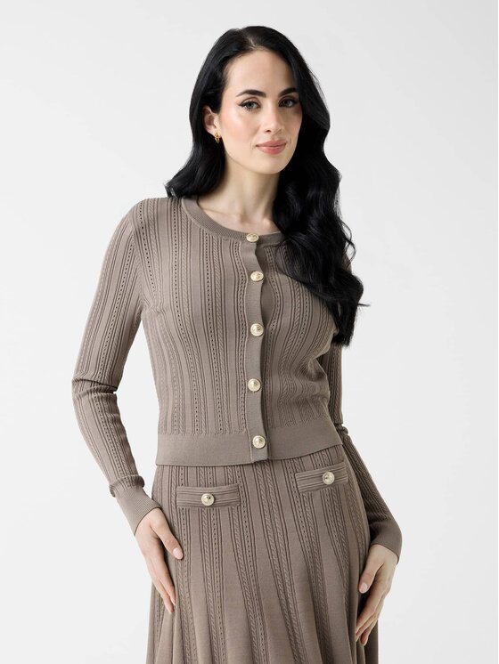 Guess Pulover 183559 Bej Classic Fit