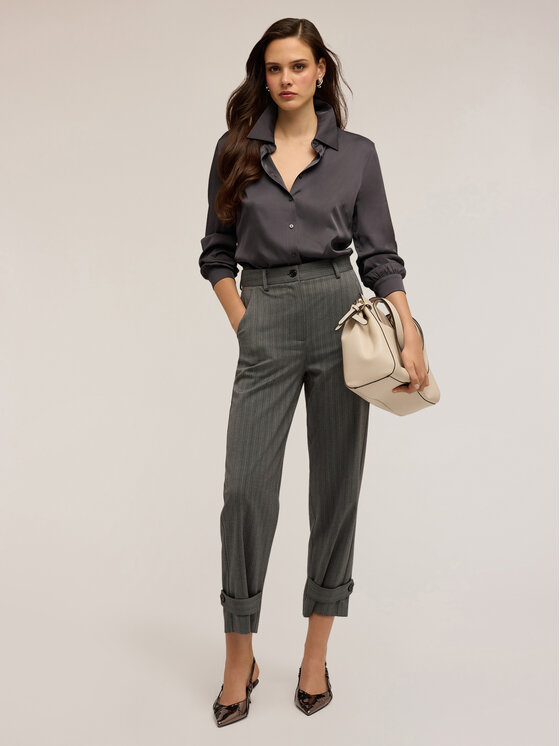 Motivi Motivi Koszula 5192Q000846N013 Szary Regular Fit