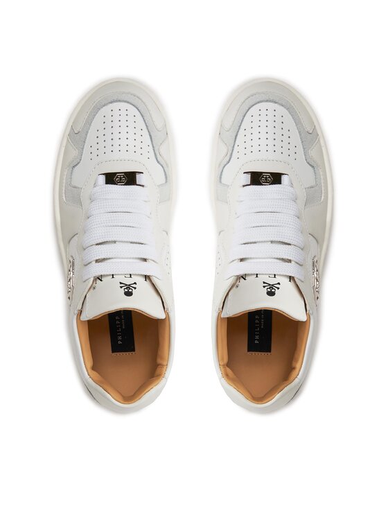 PHILIPP PLEIN PHILIPP PLEIN Sportcipők Mix Leather Lo Top Sneakers SADS USC0545 PLE010N 01 Fehér