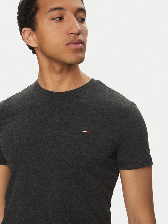 Tommy Jeans Tommy Jeans Tricou Jaspe DM0DM20363 Negru Slim Fit