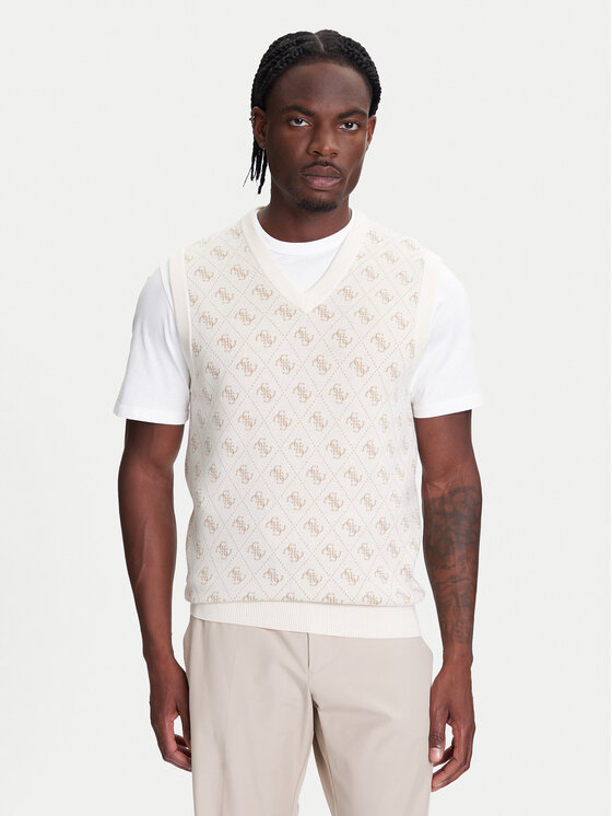Guess Guess Pulover M5YR09 Z3OE2 Bej Regular Fit