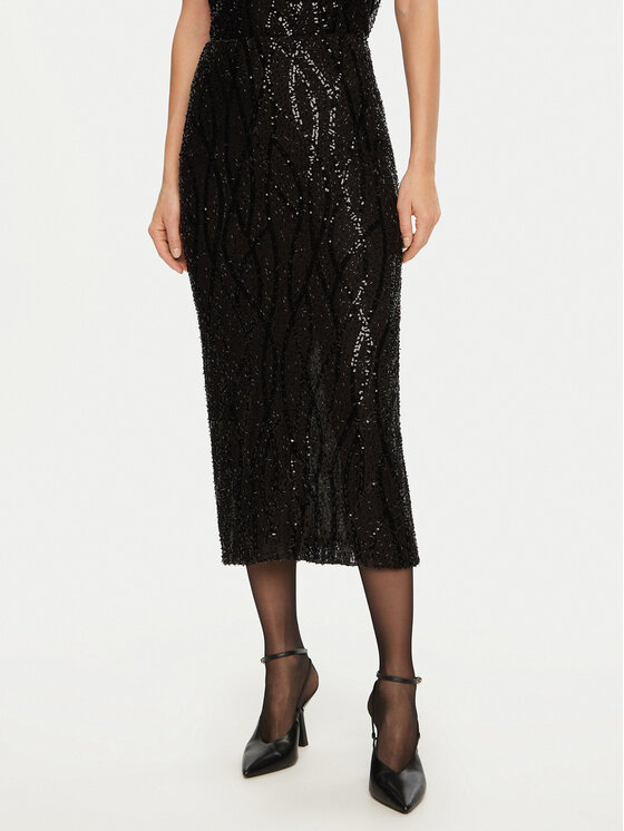 Imperial Imperial Midi szoknya G9990042S Fekete Regular Fit