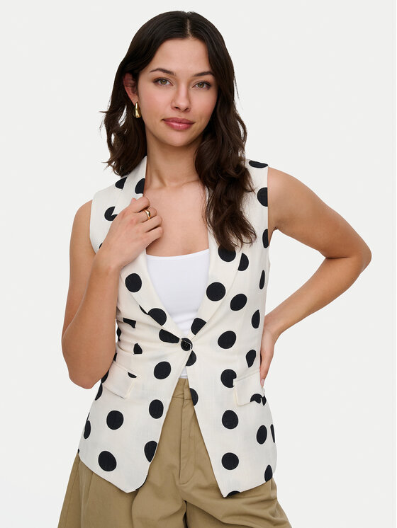 ONLY ONLY Gilet Viesta 15375017 Crema Slim Fit